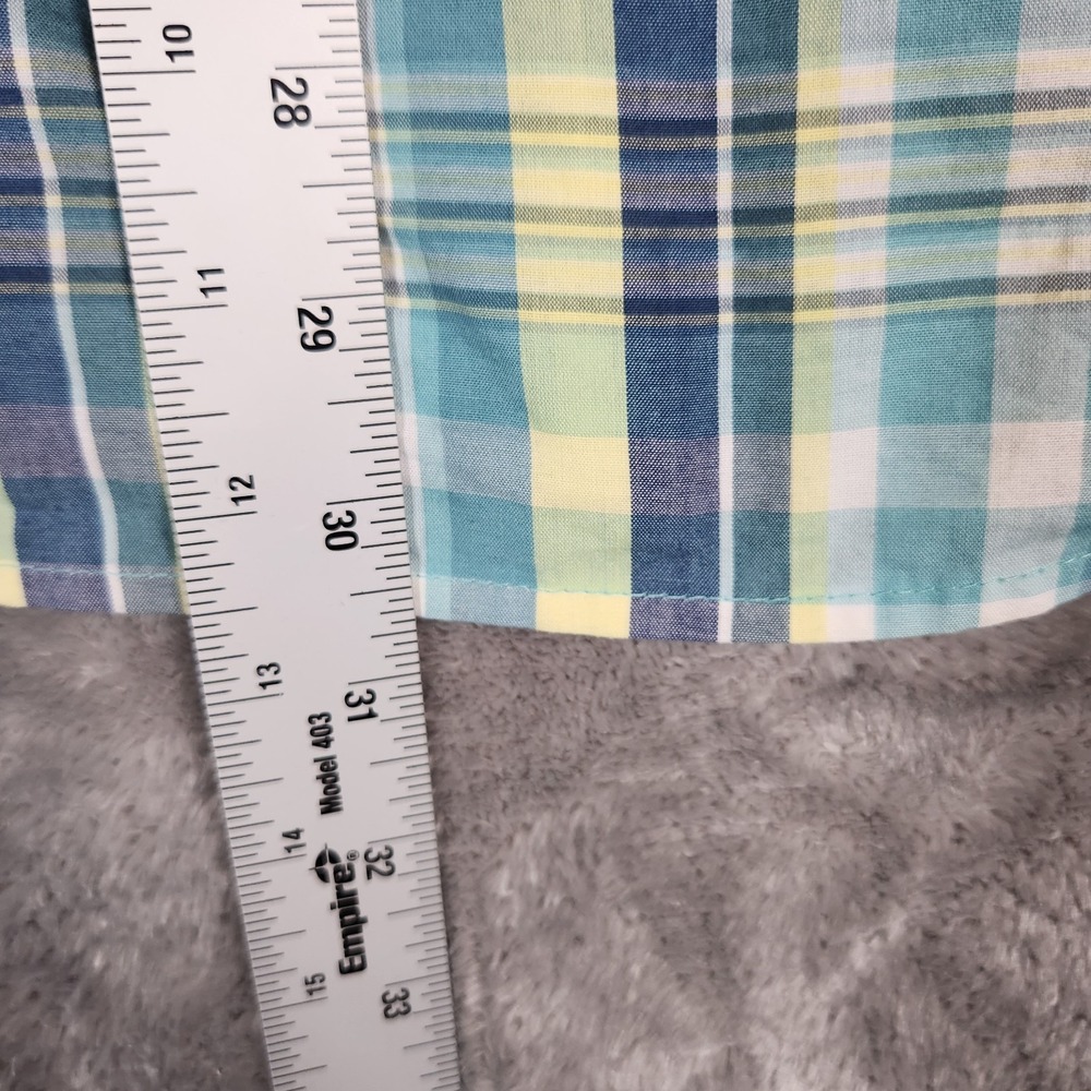 Columbia Shirt Men's Battle Ridge Short Sleeve Button‎ Front Green Yellow Plaid - Picture 13 of 15